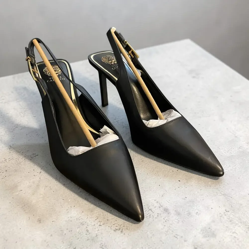 NEW Vince Camuto Brendie Sling Back Heels Black Size 11M Glamour Shoes Office - Picture 7 of 8